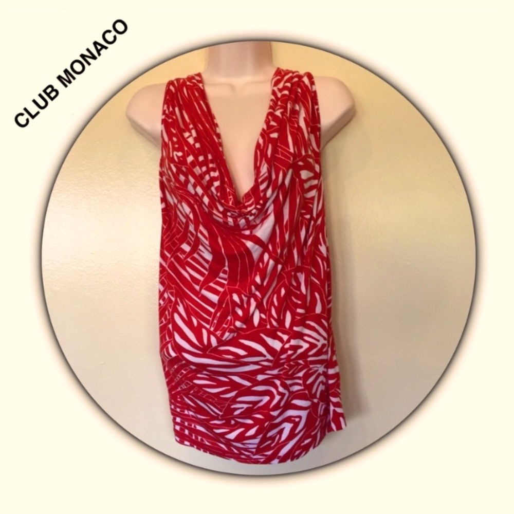 Club Monaco red & white halter top size S/P